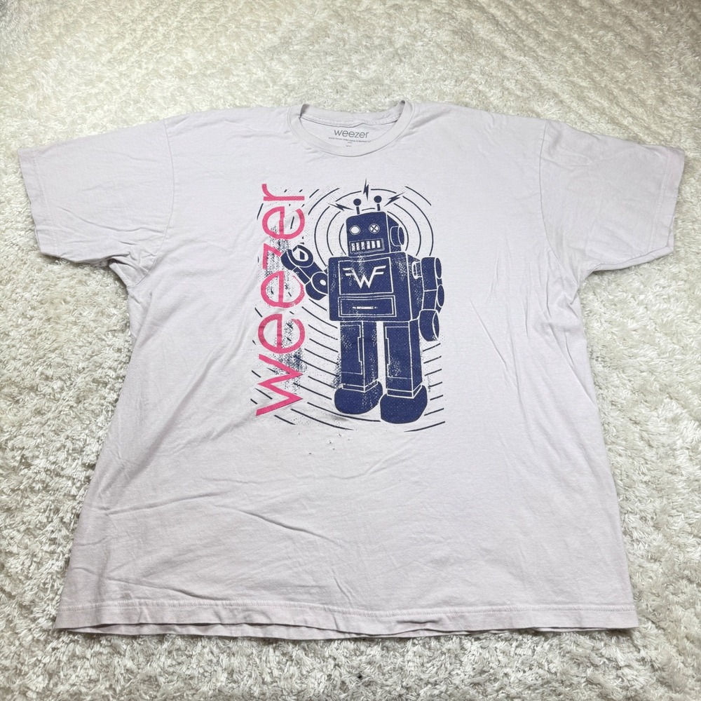 Weezer Robot Band T-Shirt XXL Graphic Print Music Rock Grunge Indie Sleaze Y2K
